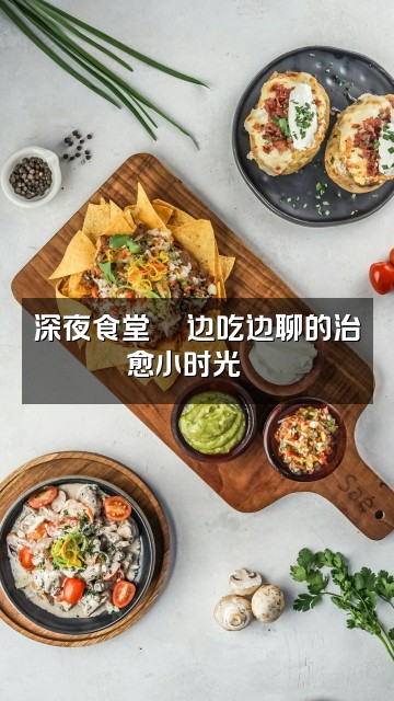 抖音妮娜Nina🔥【声控助眠】视频封面：深夜食堂🍜边吃边聊的治愈小时光💬